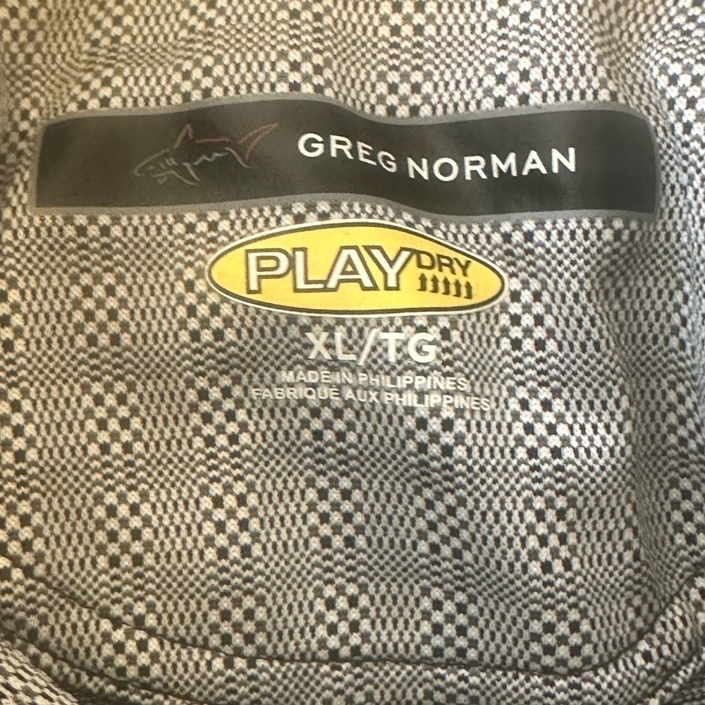 Men’s used Greg Norman black grey golf polo shirt size XL - Picture 2 of 4